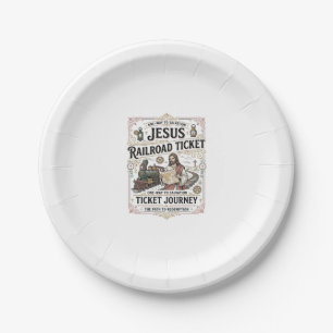 Assiettes En Carton Billet de train Jésus Voyage Billet de train Jésus