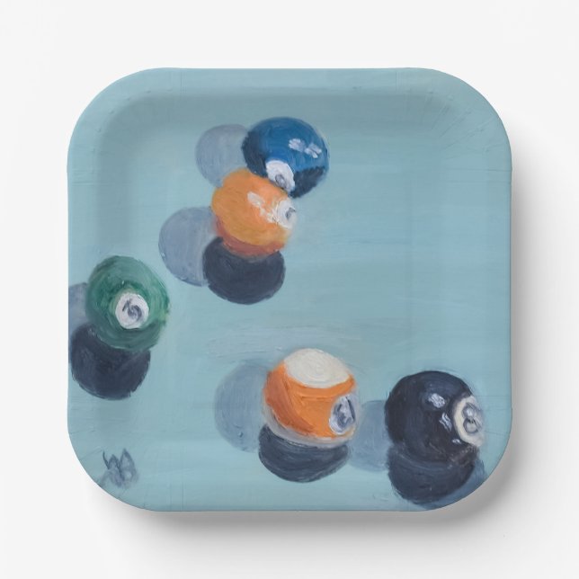 Assiettes En Carton Billiard Balls (Recto)