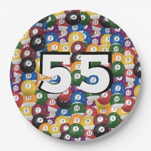 Assiettes En Carton Billiard Balls pour 55e anniversaire