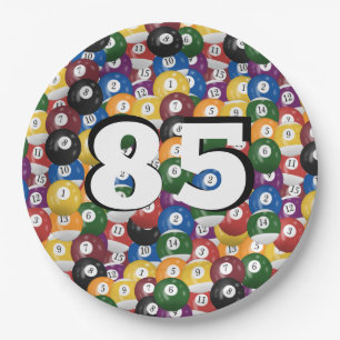 Assiettes En Carton Billiard Balls pour 85e anniversaire