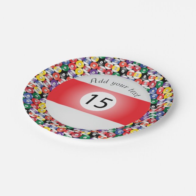 Assiettes En Carton Billiard Pool Balls Numéro de bande Quinze (Angle)