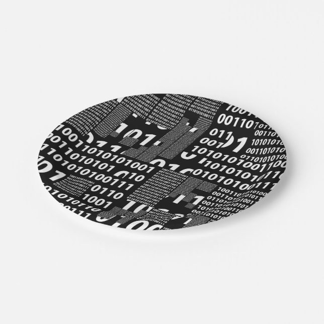Assiettes En Carton Binaire dans noir et le blanc (Angle)