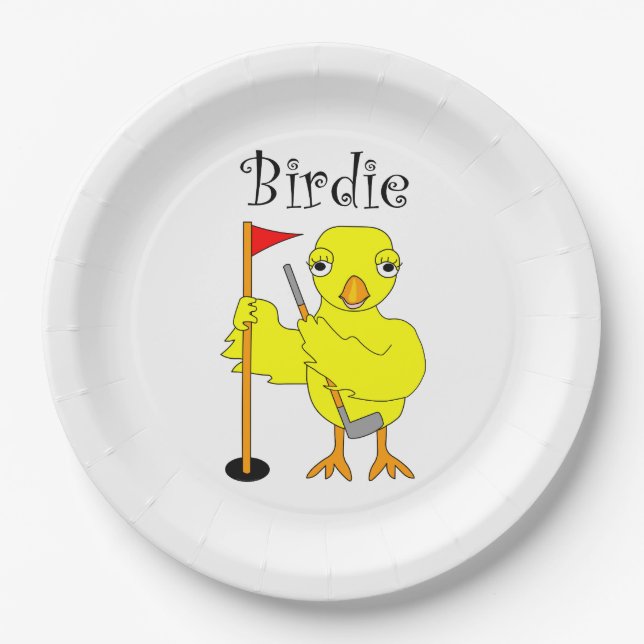 Assiettes En Carton Birdie Golfer Chick (Devant)