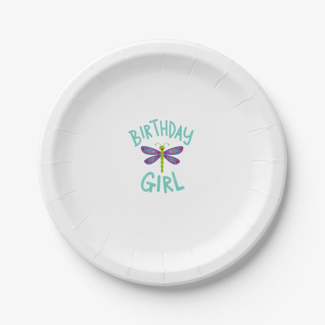 Assiettes En Carton Birthday girl shirt Dragonfly birthday party tee s (Devant)