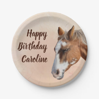 Assiettes En Carton Birthday Palomino Horse 
