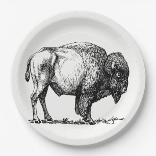 Assiettes En Carton Bison américain de Buffalo