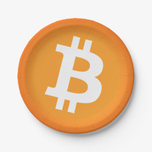 Assiettes En Carton Bitcoin BTC : Plaques de papier noir