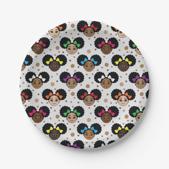 Assiettes En Carton Black Girl Magic Melanin Amis Plaques de fête (Devant)