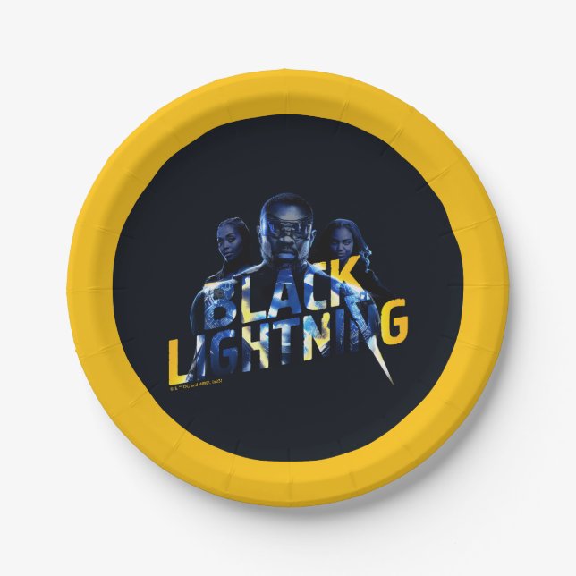 Assiettes En Carton Black Lightning Heroes (Devant)