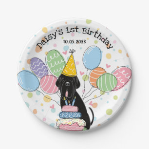 Assiettes En Carton Black Neapolitain Mastiff Chien fête d'anniversair