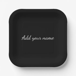 Assiettes En Carton Black solid add name text here throw pillo