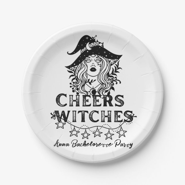 Assiettes En Carton Black Witches Halloween Bachelorette Party (Devant)