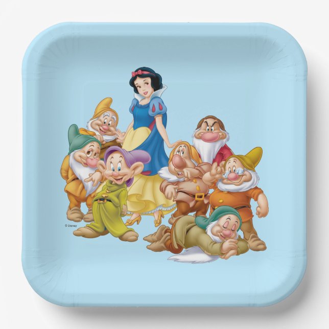 Assiettes En Carton Blanche-Neige et les sept nains 2 (Recto)