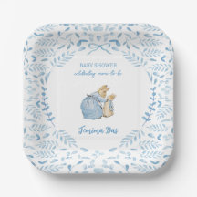 Bleu blanc Pierre le lapin Baby shower Beatrix