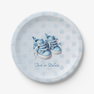 Assiettes En Carton Bleu Chaussures Bébé Plaque en Papier