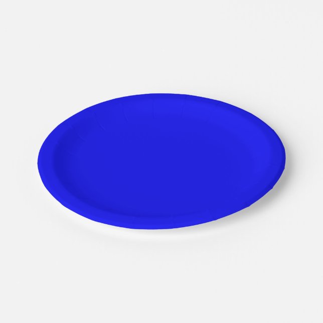 Assiettes En Carton Bleu (couleur solide) (Angle)