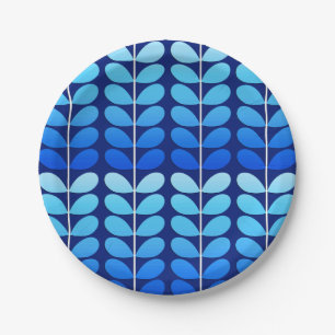 Assiettes En Carton Bleu danois de feuille, de marine et de cobalt de