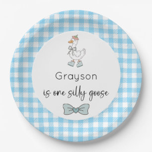 Assiettes En Carton Bleu d'oie soyeux Anniversaire