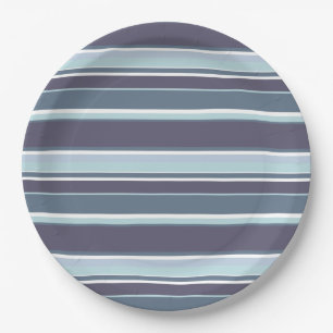 Assiettes En Carton Bleu-gris