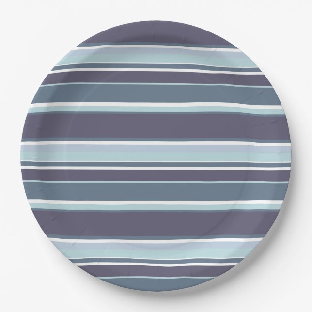 Assiettes En Carton Bleu-gris (Devant)