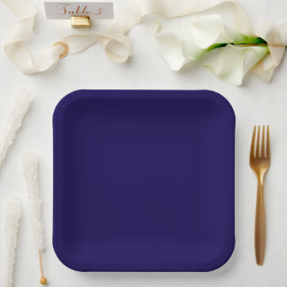 Assiettes En Carton Bleu marine uni