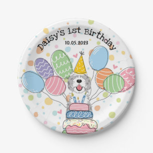 Assiettes En Carton Bleu Merle Cheepadoodé Chien Anniversaire