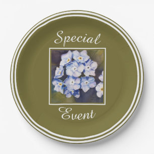 Assiettes En Carton Bleu Oublier-moi-pas Fleurs