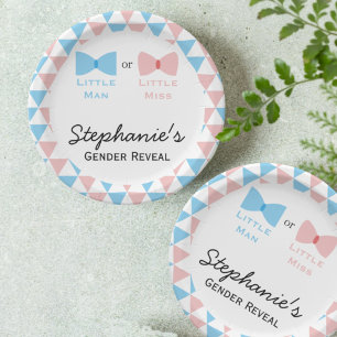 Assiettes En Carton Bleu, Triangles rose Genre Révéler Bow et Bow Crav
