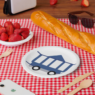 Assiettes En Carton Bleu Trolley Icône voiture Vintage Wagon