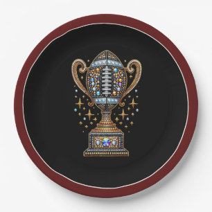 Assiettes En Carton Bling Football Party Big Game Bowl Game Trophée