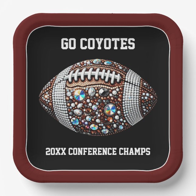 Assiettes En Carton Bling Football Party Big Game Bowl Jeu (Recto)