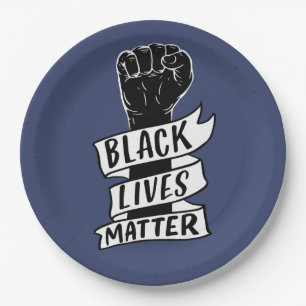 Assiettes En Carton blm protestation les vies noires comptent le pouvo