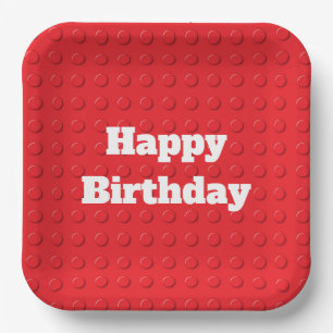 Assiettes En Carton Blocs de construction Anniversaire de enfant coule