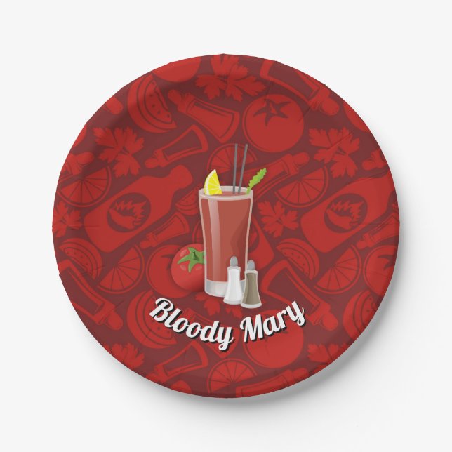 Assiettes En Carton Bloody Mary (Devant)