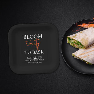 Assiettes En Carton Bloom Vingt à Bask I Black Adult Anniversaire Part