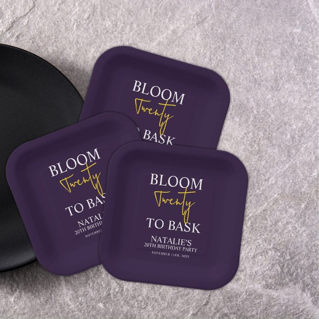 Assiettes En Carton Bloom Vingt à Bask I Violet Adulte Anniversaire Pa (Créateur téléchargé)