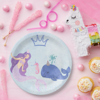 Assiettes En Carton Blue Birthday Invitation