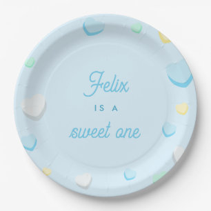 Assiettes En Carton Blue Boy Sweet One First Birthday Plates