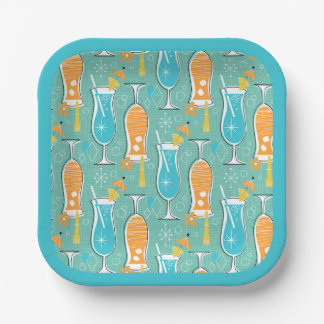 Assiettes En Carton Blue Hawaii and Tropical Itch - Bg Turquoise
