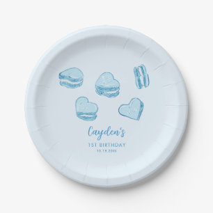 Assiettes En Carton Blue Hearts Sweet Valentine fête d'anniversaire