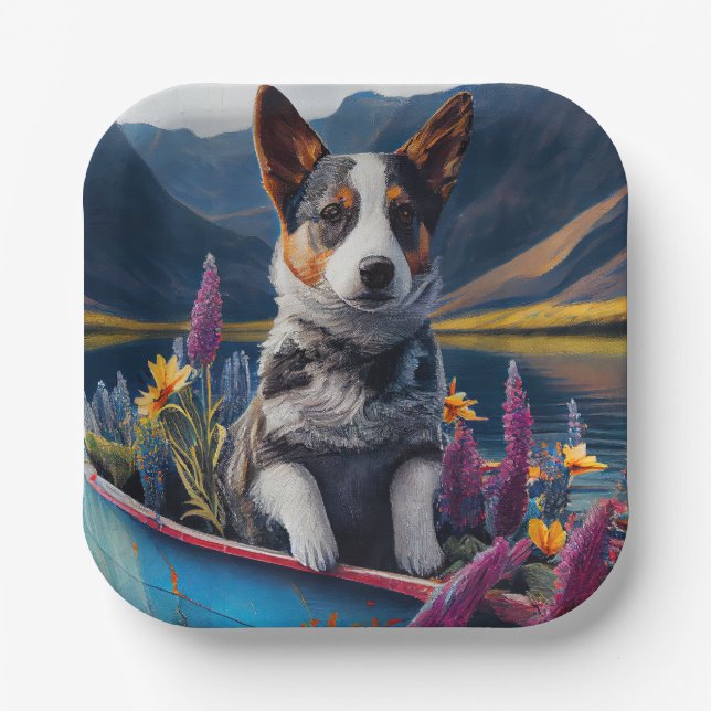 Assiettes En Carton Blue Heeler sur une pagaie : une aventure Pittores (Recto)