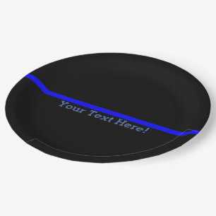 Assiettes En Carton Blue Line mince symbolique personnalisent ceci