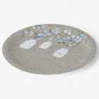 Blue Mason Jar Burlap Boys Baby shower