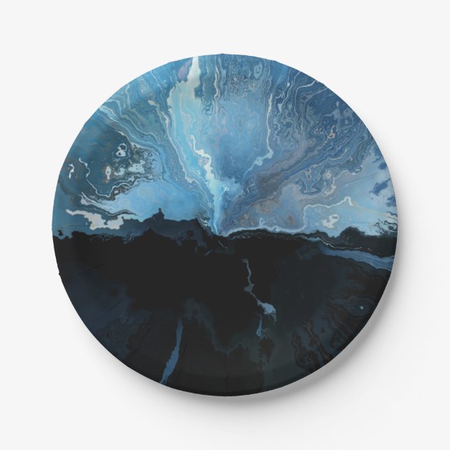 Assiettes En Carton Blue Night Sky Galaxy (Devant)