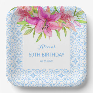 Assiettes En Carton Blue Portugais Azulejo Tiles Lily Anniversaire