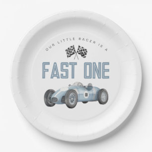 Assiettes En Carton Blue Race Car Fast Un 1er anniversaire fête