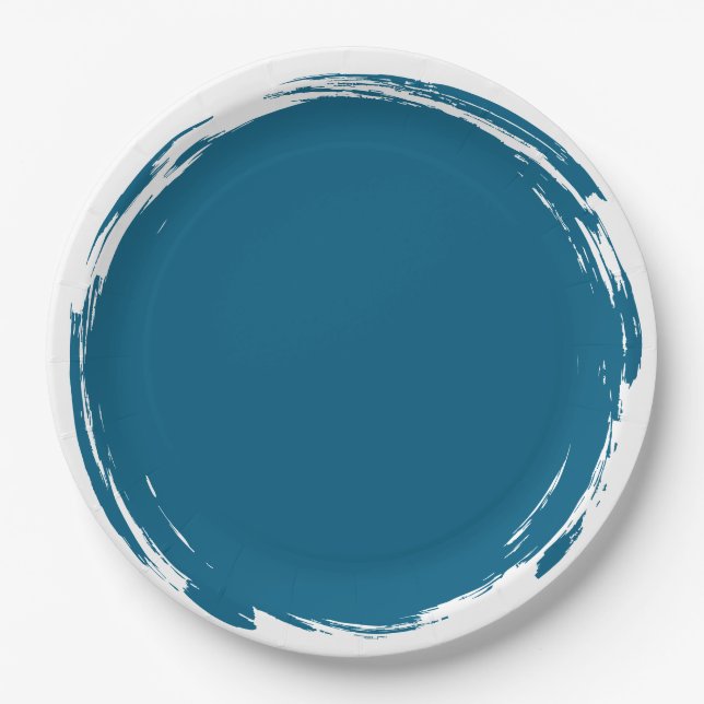 Assiettes En Carton Blue Smudge Plate (Devant)