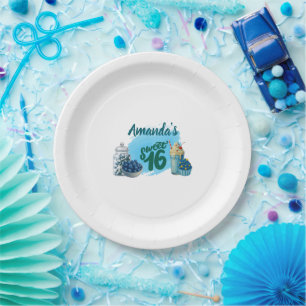 Assiettes En Carton Blue Sweet Sixteen Paper Plates