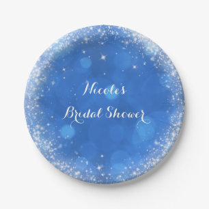 Assiettes En Carton Blue & White Sparkle Cendrillon N'importe quelle f