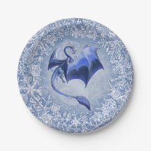 Blue Winter Dragon Imaginaire Nature Art